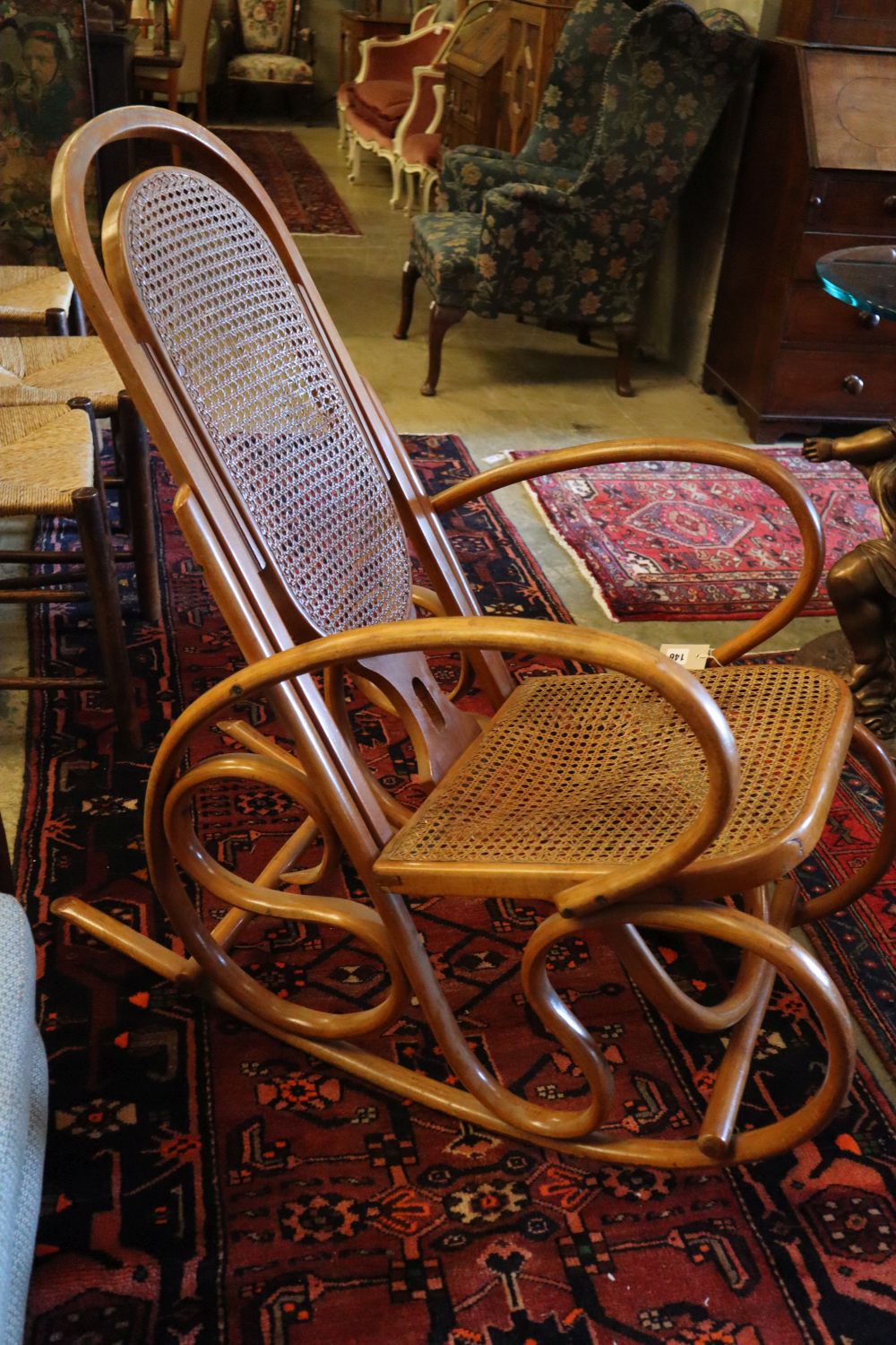 A bentwood rocking chair